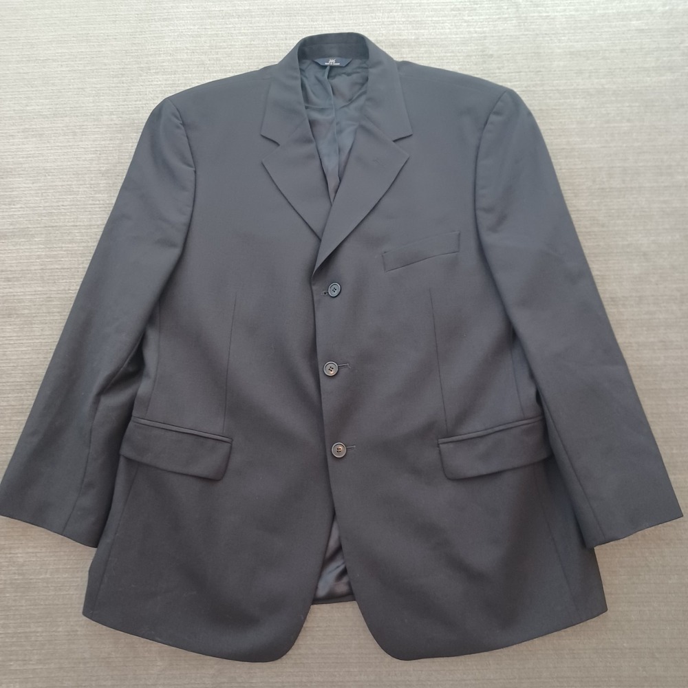 Brooks Brothers 346 Black Wool Sport Coat‎ Blazer Mens 44S 3 Button